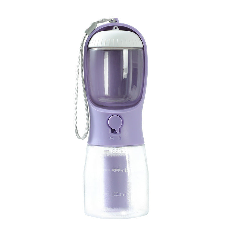 3-in-1 Portable Dog Water Bottle Cup – Drinking, Food & Waste Bag Dispenser for Pets