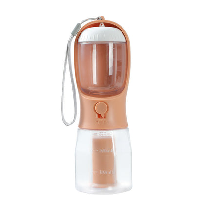 3-in-1 Portable Dog Water Bottle Cup – Drinking, Food & Waste Bag Dispenser for Pets