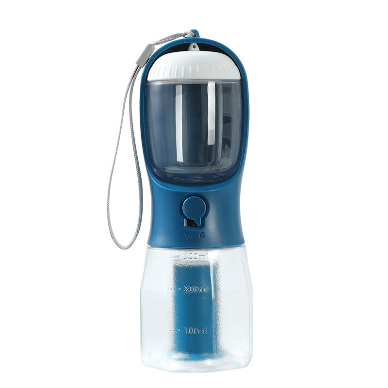 3-in-1 Portable Dog Water Bottle Cup – Drinking, Food & Waste Bag Dispenser for Pets