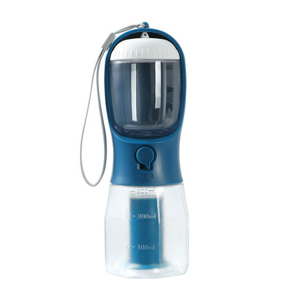 3-in-1 Portable Dog Water Bottle Cup – Drinking, Food & Waste Bag Dispenser for Pets