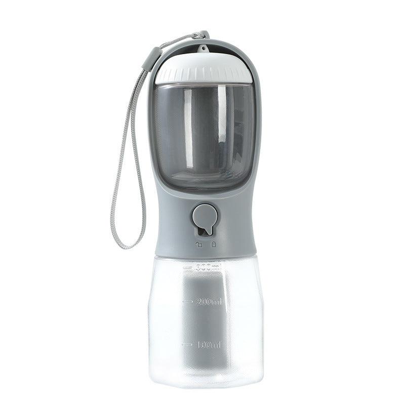 3-in-1 Portable Dog Water Bottle Cup – Drinking, Food & Waste Bag Dispenser for Pets