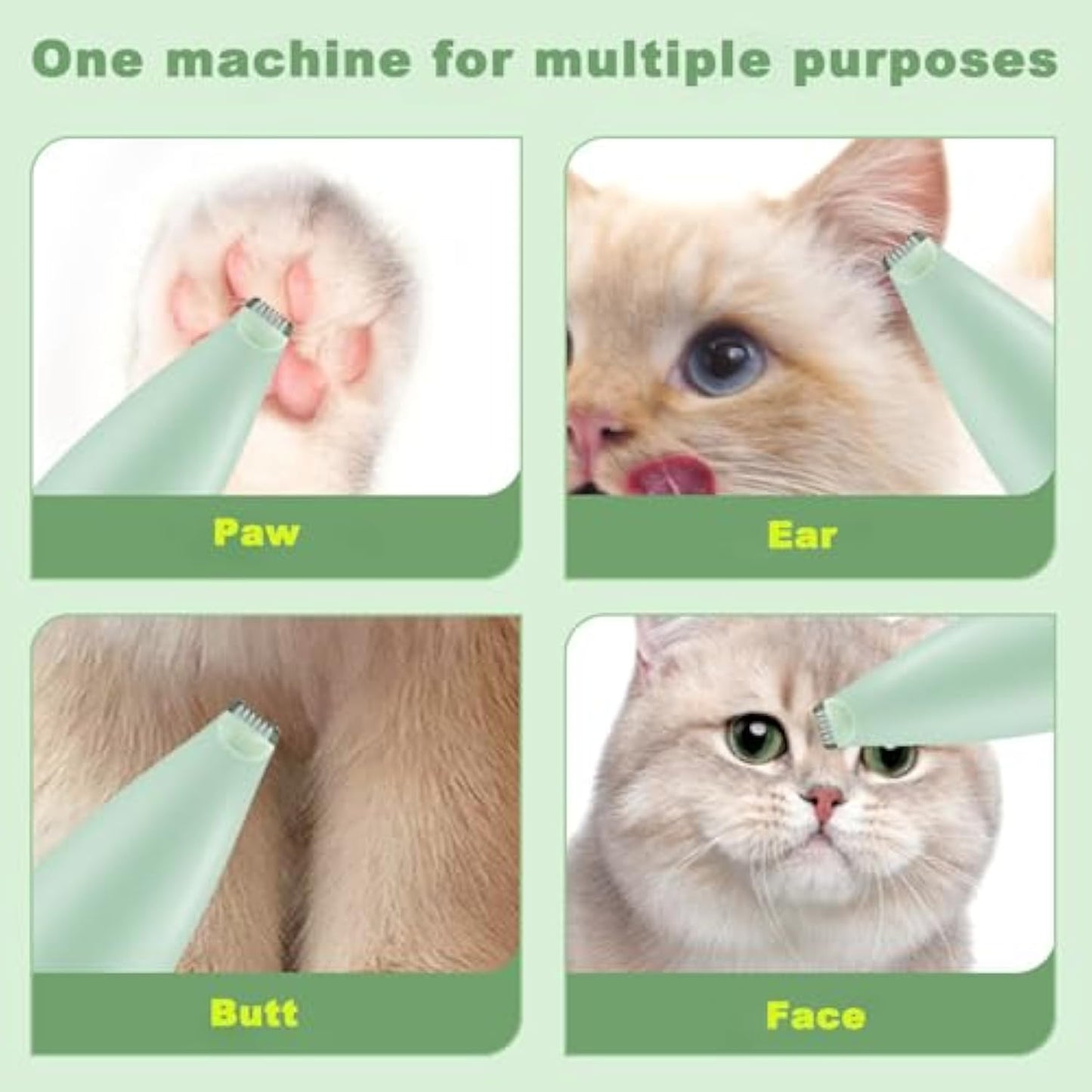 Rechargeable Pet Paw & Ear Trimmer – Ergonomic Grooming Tool for Dogs & Cats, Safe for Paws, Ears, Face & Butt Hair