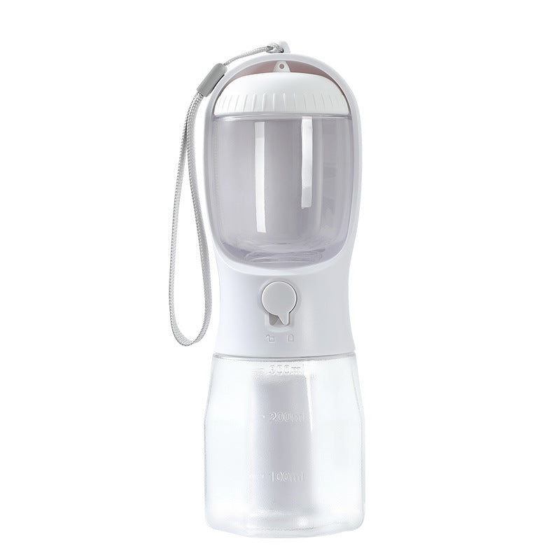 3-in-1 Portable Dog Water Bottle Cup – Drinking, Food & Waste Bag Dispenser for Pets