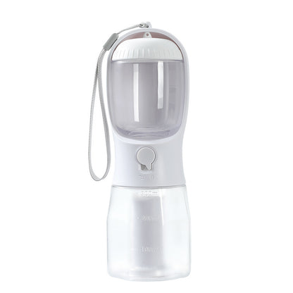 3-in-1 Portable Dog Water Bottle Cup – Drinking, Food & Waste Bag Dispenser for Pets