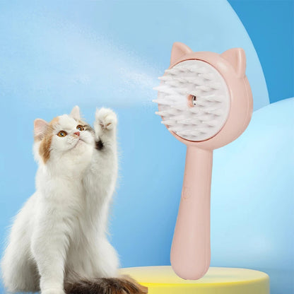 Multifunctional Pet Grooming Brush with Mist – Rechargeable Self-Cleaning Slicker for Cats & Dogs